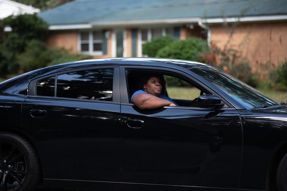Theawanza Brooks drives through Satilla Shores