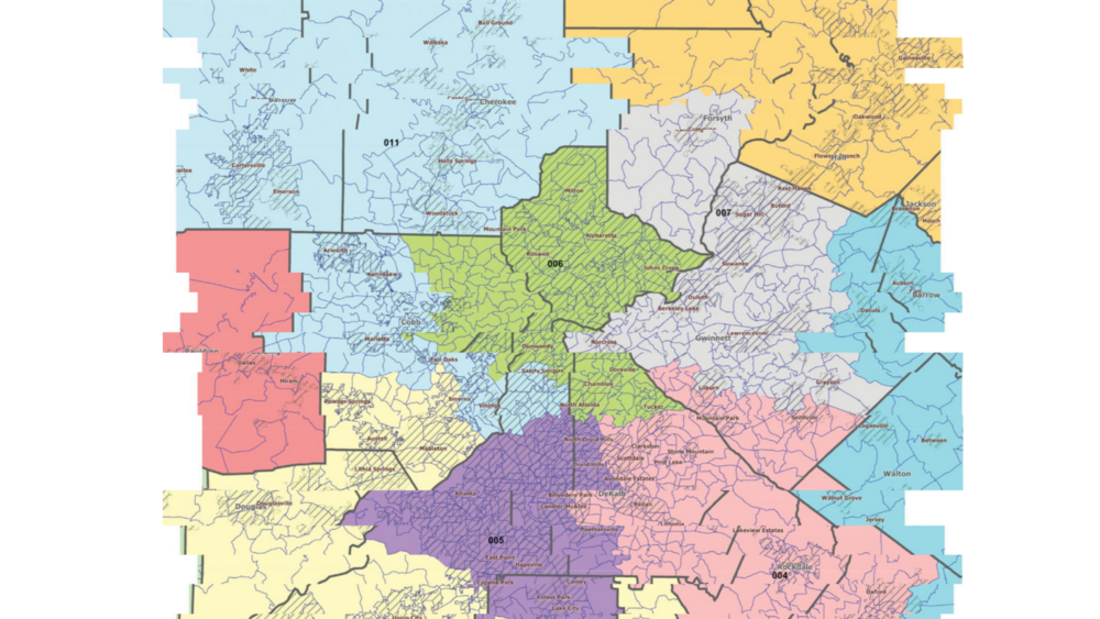 An illustration of a Georgia's county map.