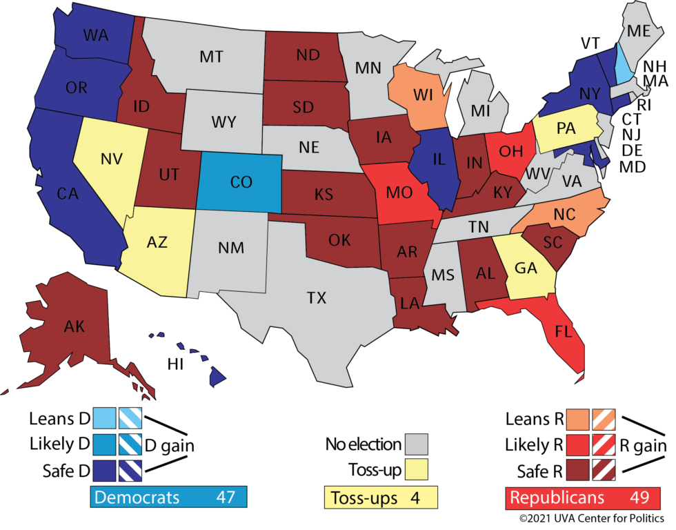 Map from the University of Virginia’s Center for Politics.