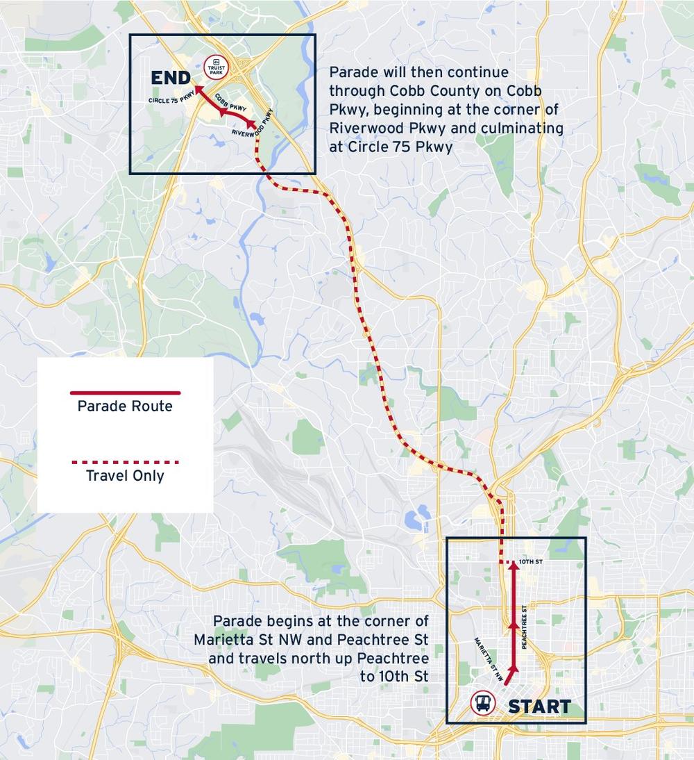 A map of the Braves parade route.