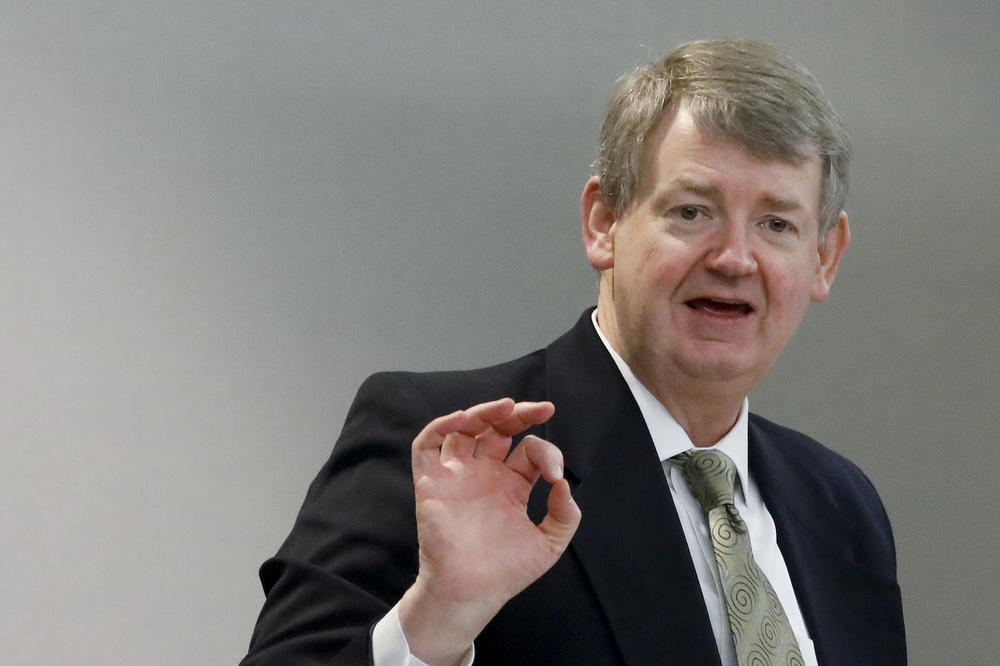 Defense attorney Kevin Gough speaks during the trial of Greg McMichael and his son, Travis McMichael, and a neighbor, William "Roddie" Bryan at the Glynn County Courthouse, Fr