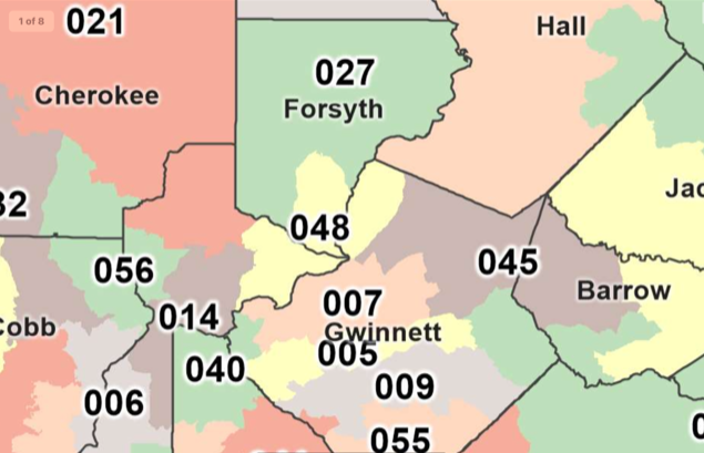 Detail of the Ga. House legislative map passed in 2021 special session