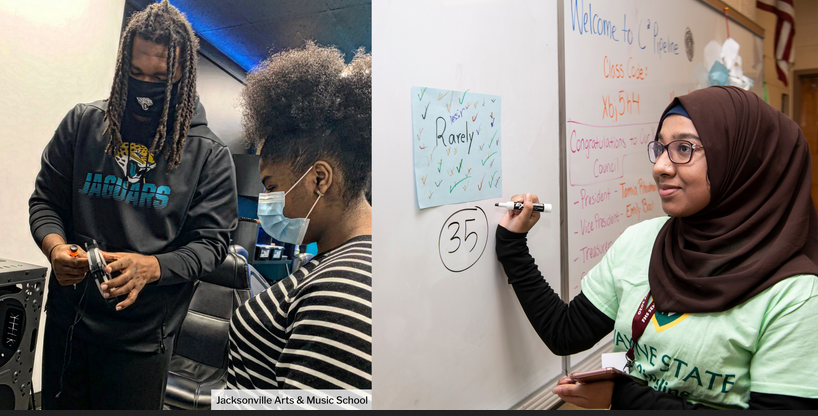 Georgia students spend time inside and outside the classroom.