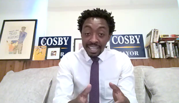 A screenshot from Zoom of Brunswick Mayor-elect Cosby Johnson during an interview with GPB News