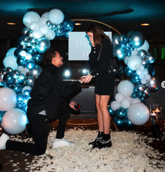 Trae Young proposes to his girlfriend Shelby Miller.