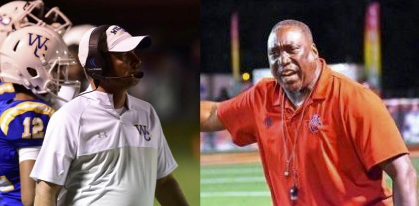 Wilcox Coach Rob Stowe and Brooks coach Maurice Freeman