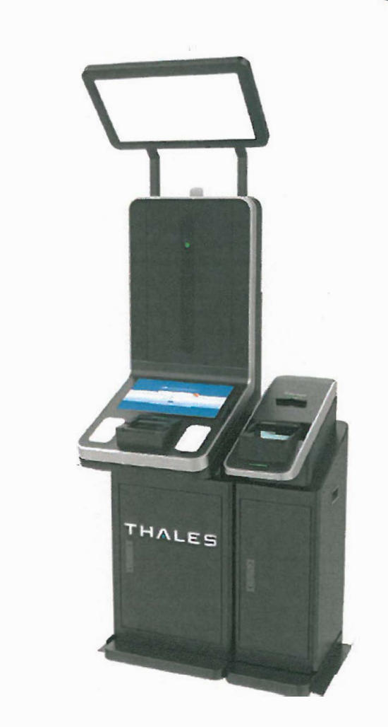 The self-service kiosks (pictured) by Thales Group can take photos for licenses and print temporary licenses.