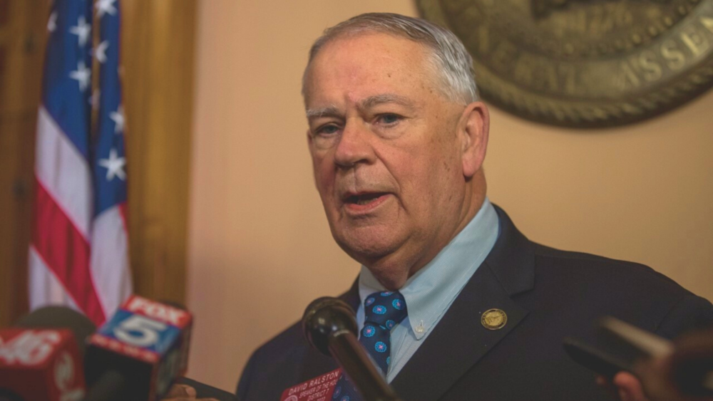 Speaker Ralston speaks to media.