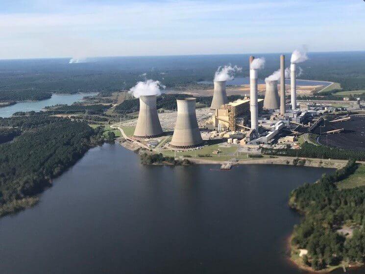 Plant Scherer in Juliette is one of the five plants where Georgia Power plans to leave coal ash waste in unlined pits, where it sits in groundwater. 