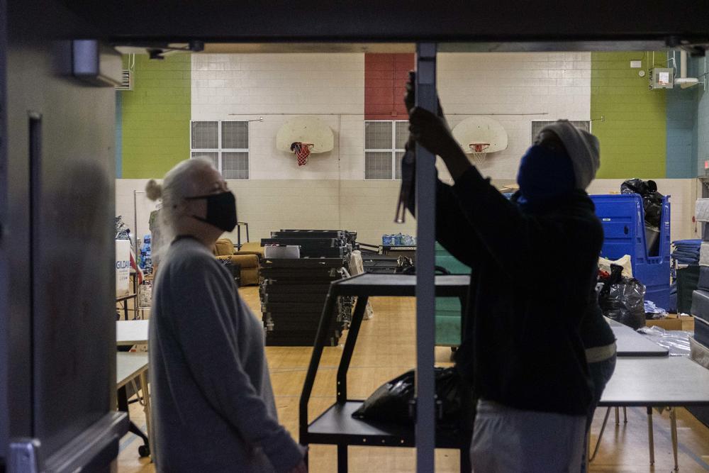 Expected sub-freezing temperatures moved the Brookdale Resource Center in Macon to look for volunteers to help set up and run emergency shelter space in the old gymnasium there through the weekend.