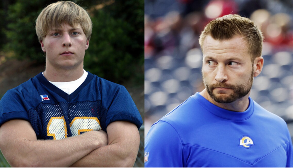 Sean McVay as a Marist Football player and Rams head coach