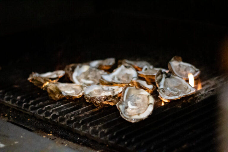 C&S Cup oysters from the Damariscotta River in Maine are chargrilled at C&S Seafood & Oyster Bar. The restaurant’s owner said he would love to carry Georgia oysters more often, but they are hard to find.