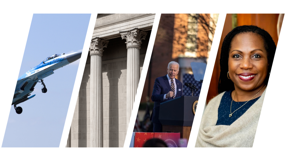 Mashup of images from day's headlines.