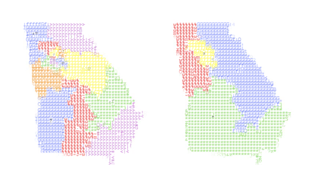 An illustration of Georgia districting.