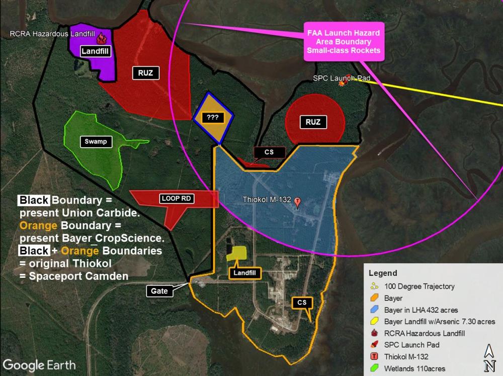 Annotated map of Union Carbide and Bayer properties created by Steve Weinkle