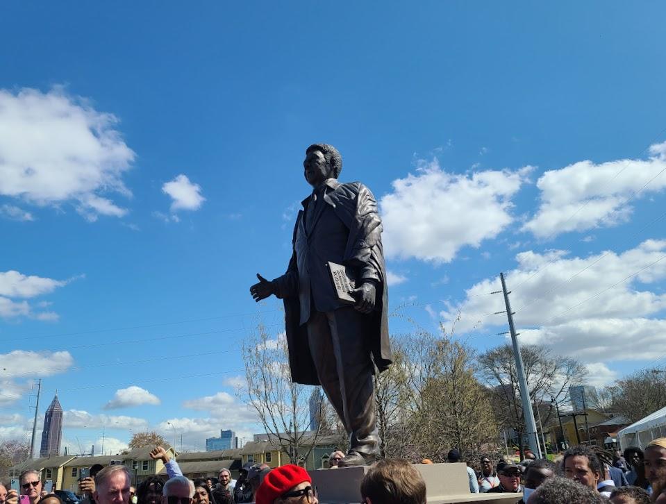 The Andrew Young statue in Peace Park unveiled March 10, 2022 at a ceremony celebrating the former Atlanta Mayors 90th Birthday 