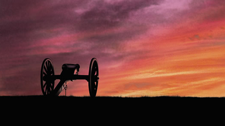 Iconic cannon image from The Civil War.