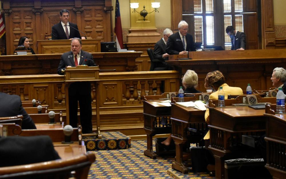Sen. Jeff Mullis speaks on the Senate floor. As chair of the powerful Rules Committee Mullis has the power to decide which bills will or will not get a hearing on Crossover Day.