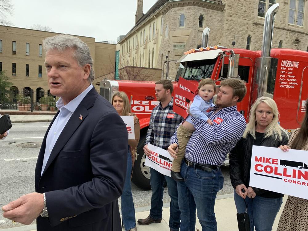 Mike Collins, who is running for Georgia’s 10th Congressional District, says he’s a “pro-Trump” Republican. But he’s up against a Trump-endorsed candidate.
