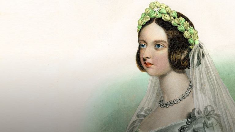 A painting of a young Queen Victoria.