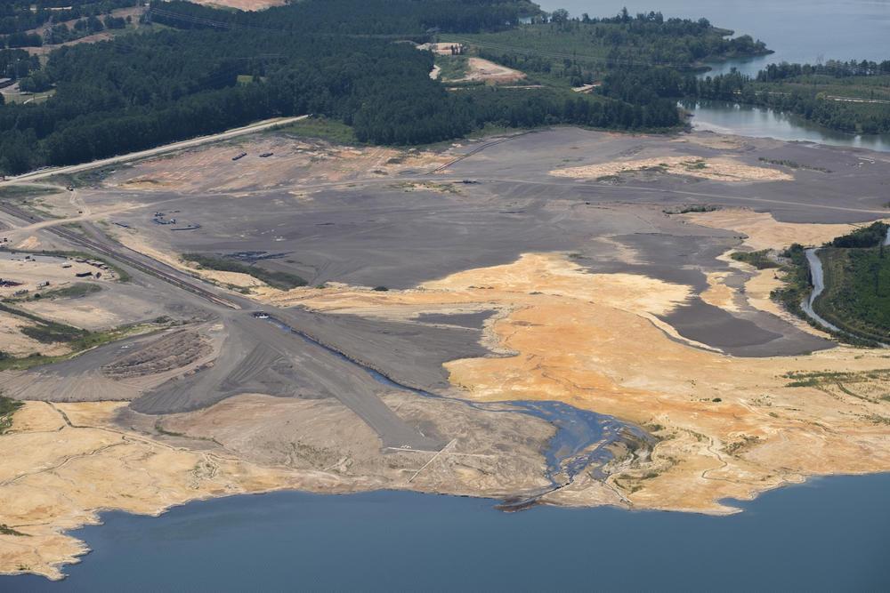 Coal ash as it leaves Georgia Power's Plant Scherer and settles into the ash pond adjacent to the plant.