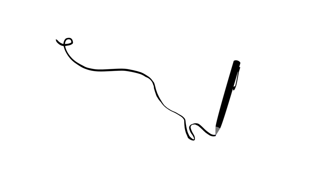 An illustration of a pen drawing a line.