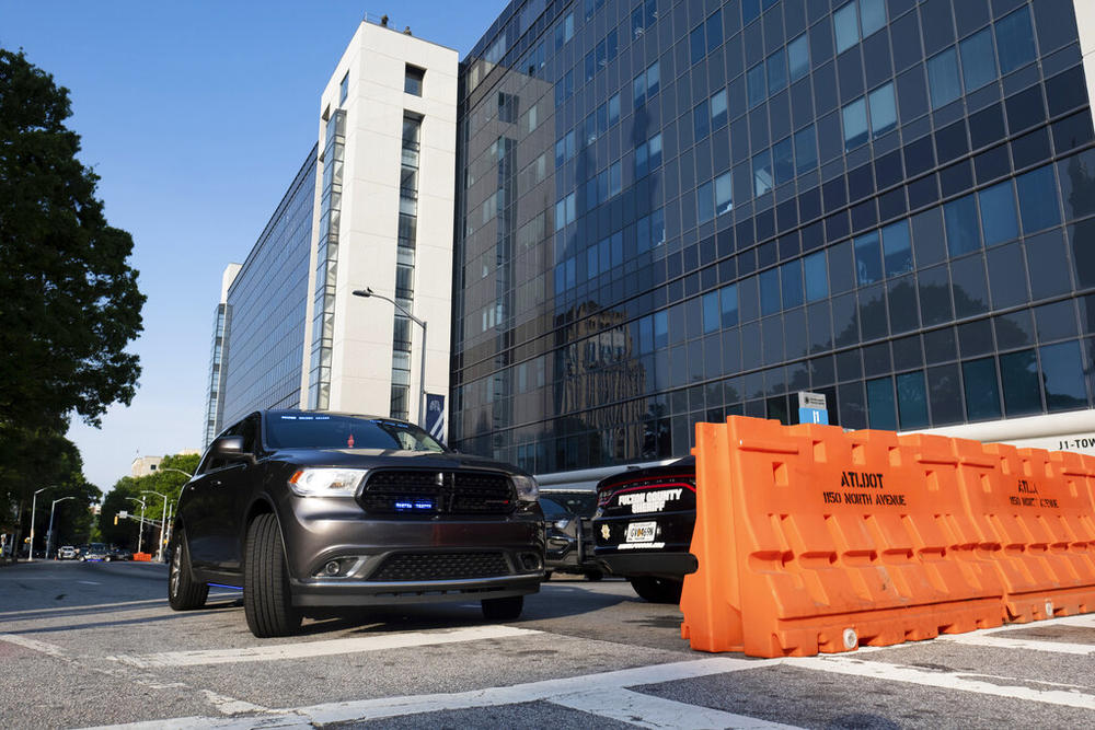 Roads around the Fulton County Courthouse in Atlanta were closed Monday, May 2, 2022, before the beginning of jury selection to seat a special purpose grand jury to look into the actions of former President Donald Trump and his supporters who tried to overturn the results of the 2020 election. 