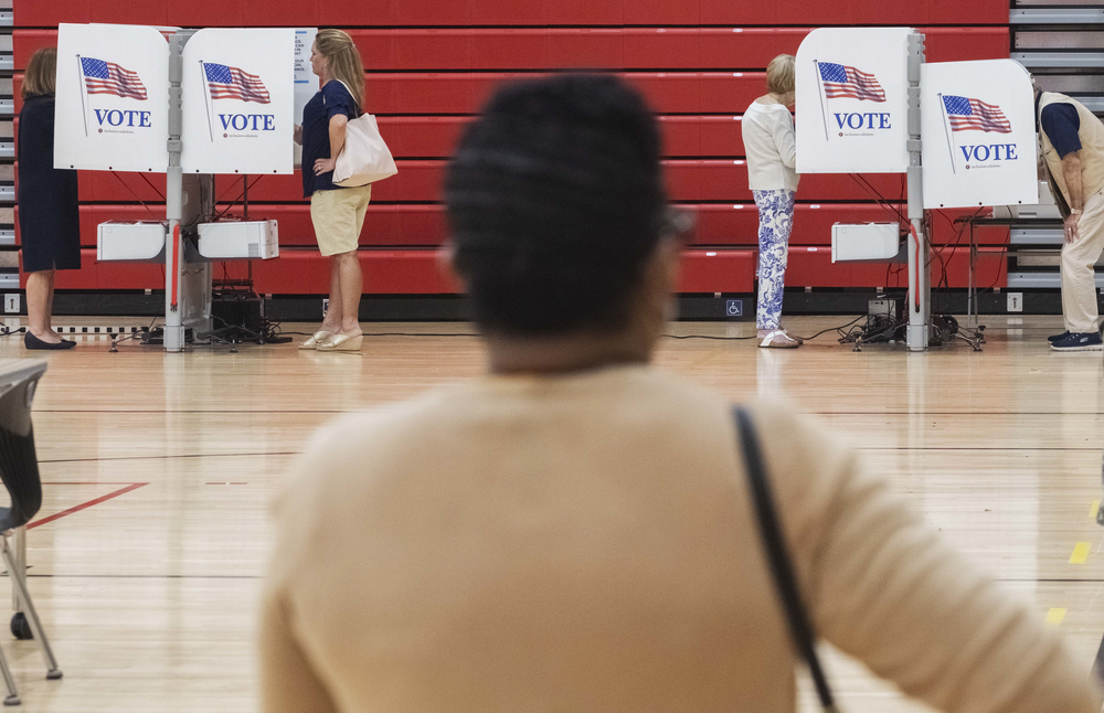 The first voters of the morning at the East Macon 3 precinct in Bibb County.