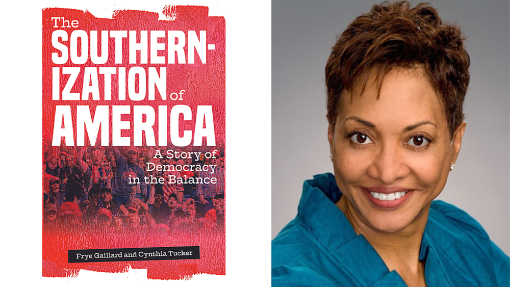 Author Cynthia Tucker and the cover of her book. 