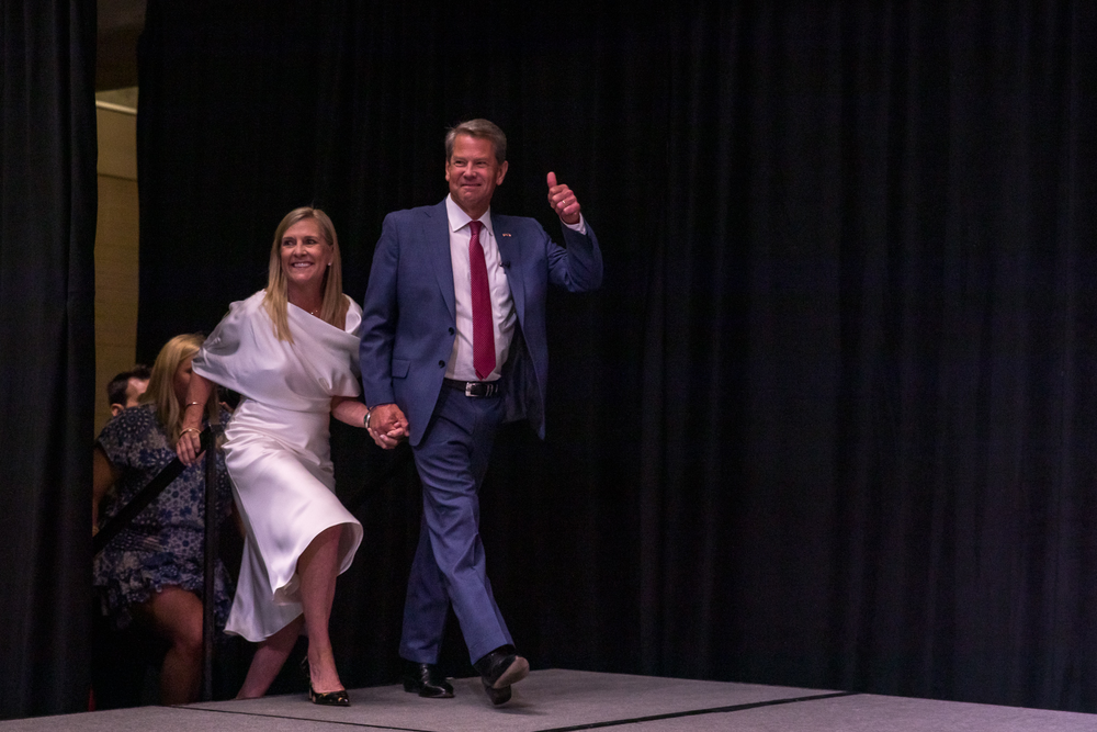 Kemp and his wife at his victory party. 