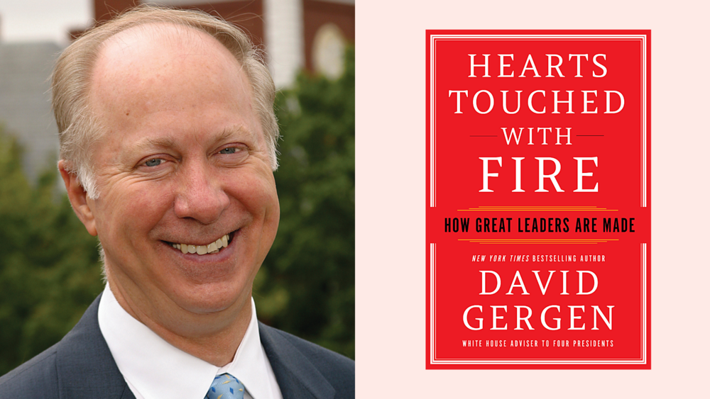 David Gergen with his book 