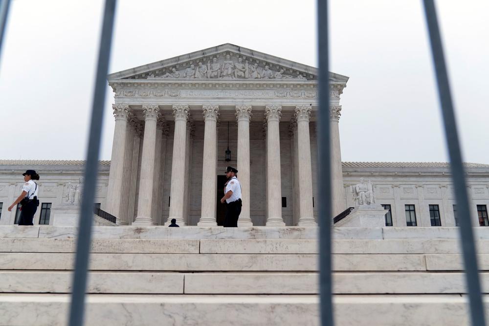 The U.S. Supreme Court is seen early Tuesday, May 3, 2022 in Washington.
