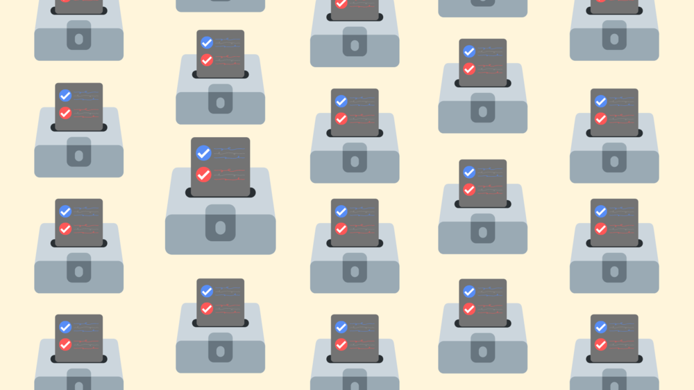 An illustration of many ballots.