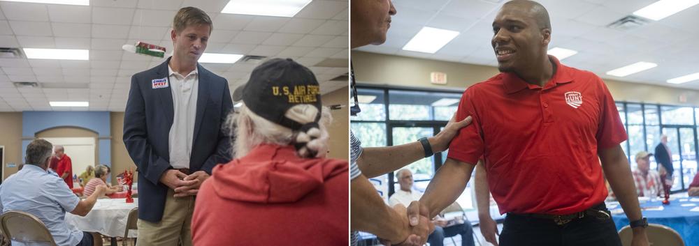 Chris West, left, and Jeremy Hunt, right, are the Republican candidates in the June 21 runoff in Georgia's 2nd House District. 