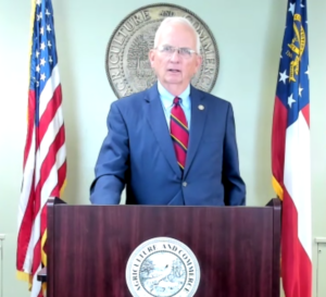 Agriculture Commissioner Gary Black discusses the state’s first confirmed case of highly pathogenic avian influenza found in domesticated animals this year during a virtual press conference held Thursday.