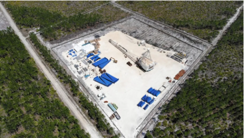 An aerial view of Twin Pines Minerals’ staging area in Charlton County. 