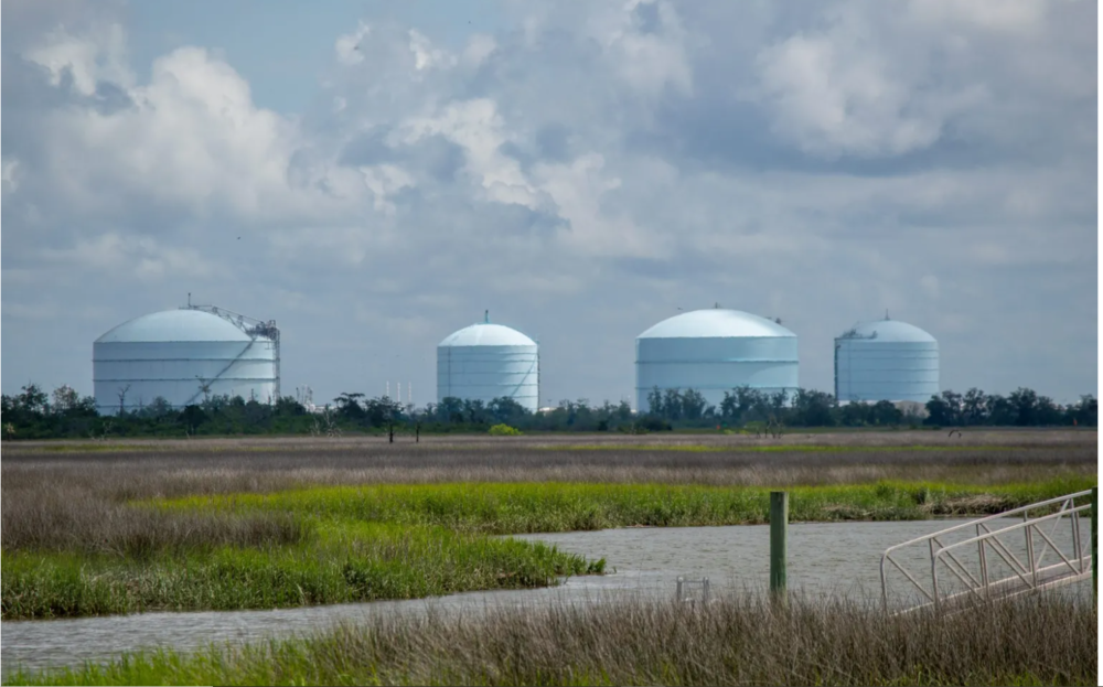 Kinder Morgan's Elba Island LNG facility sits on the banks of the Savannah River.