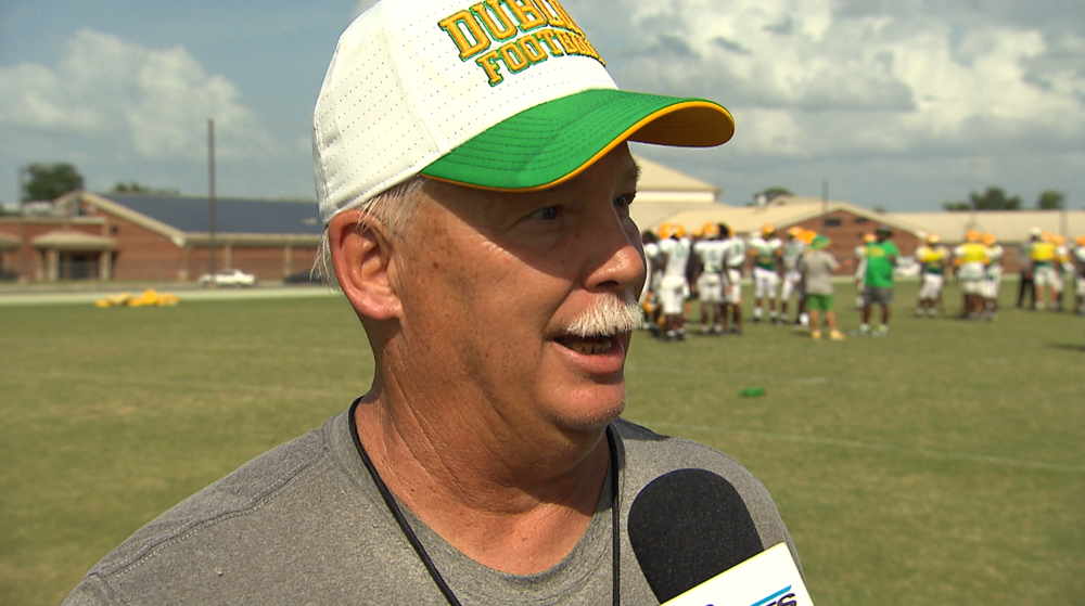 Dublin High School head football coach Roger Holmes