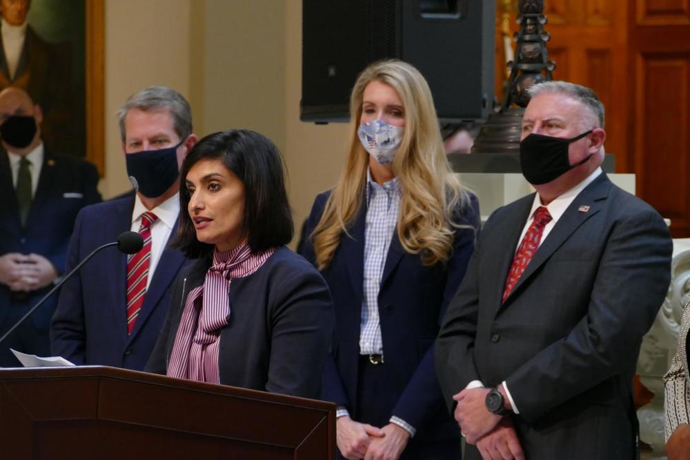 Seema Verma, who was the CMS administrator during the Trump administration, came to Georgia in October 2020 to announce federal approval of the governor’s health care waivers. 