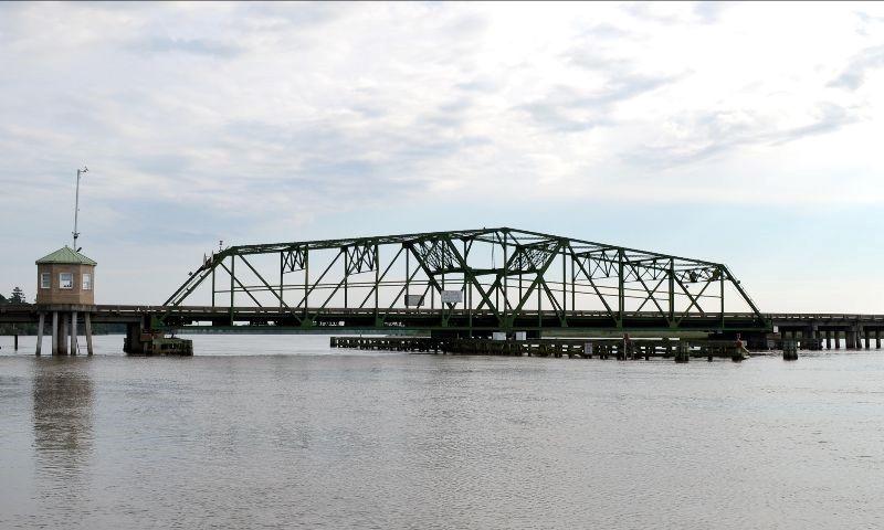 The Houlihan Bridge in Port Wentworth, built in 1922 and slated for replacement, is Georgia’s last remaining swing-style bridge. 