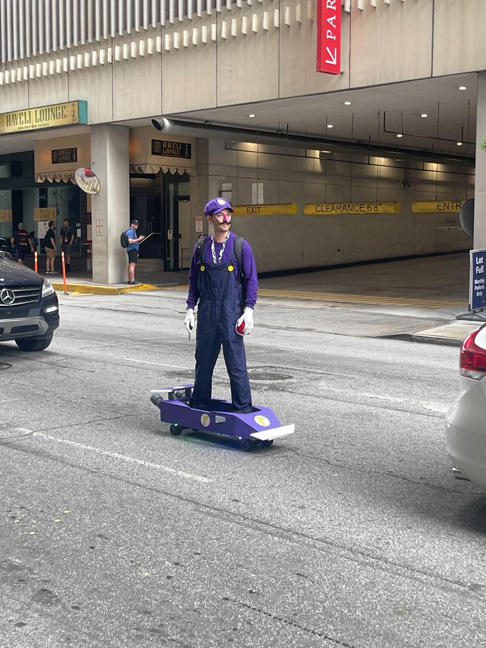 A cosplayer on the streets of Atlanta at Dragon Con 2022.