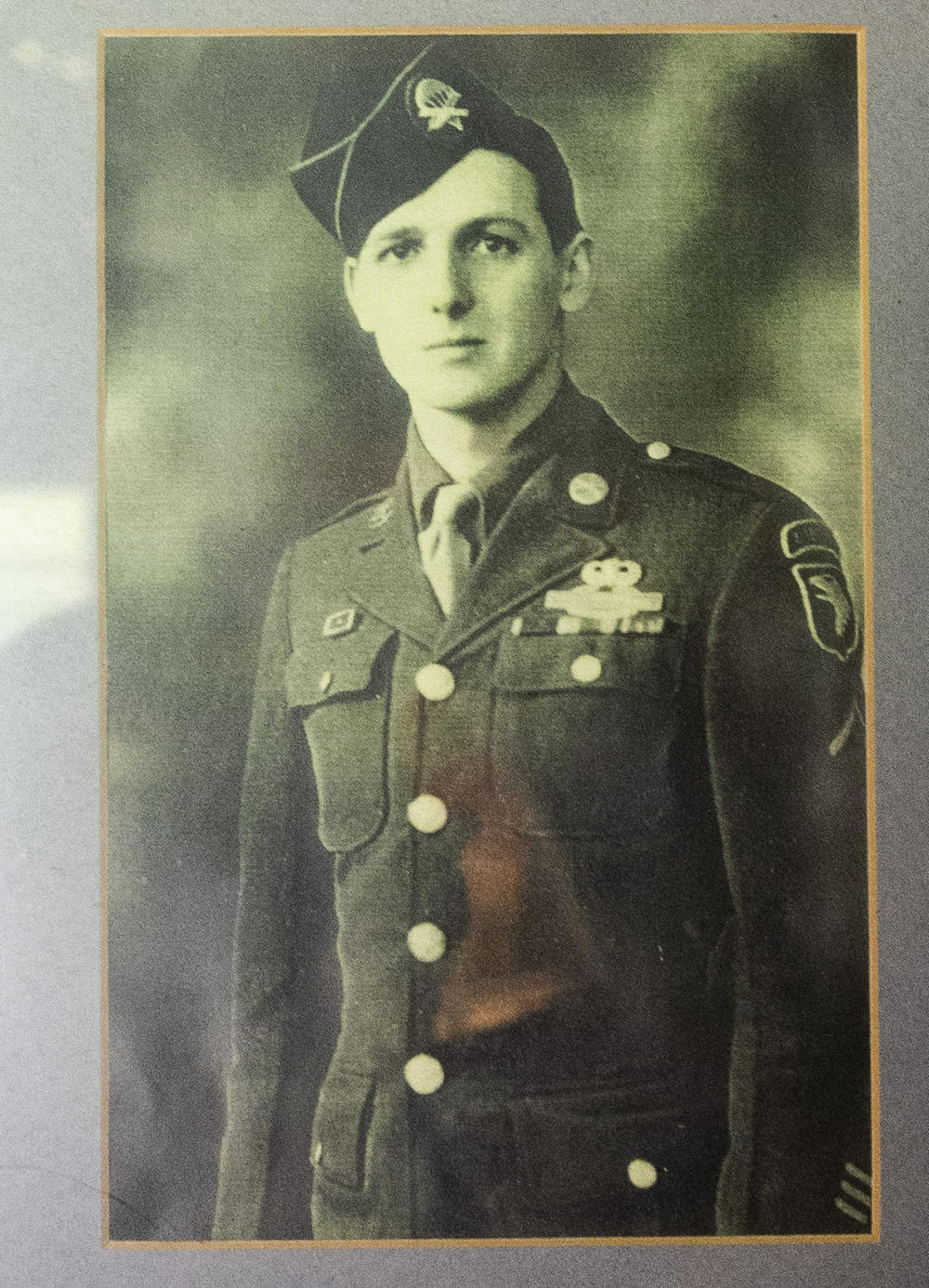 James "Pee Wee" Martin is shown in military uniform as a young man.