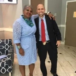 Linda Wilder Bryan (left) and former Sgt. Robert Santoro (right) of the Savannah Police Department. Courtesy of Linda Wilder Bryan