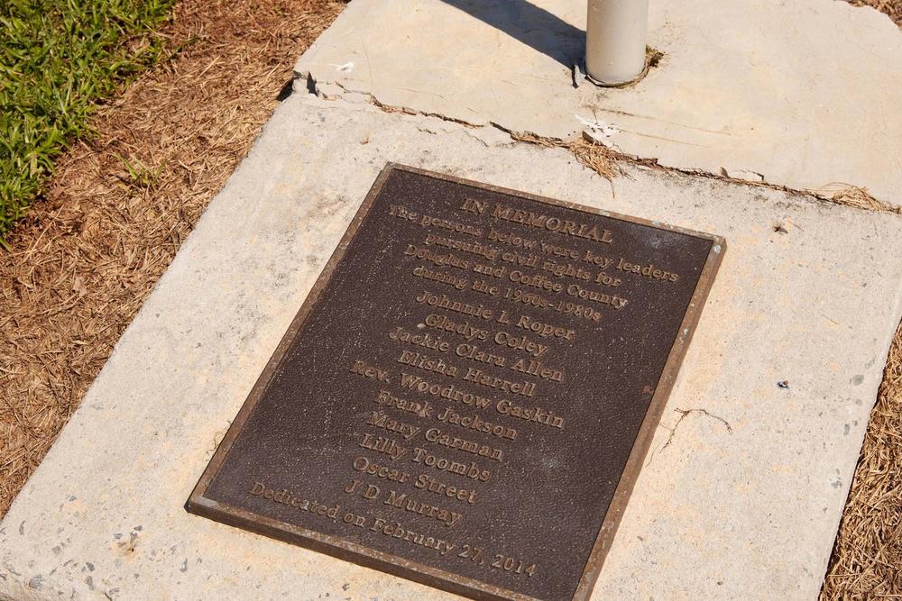 A memorial plaque bearing the name of Gladys Coley