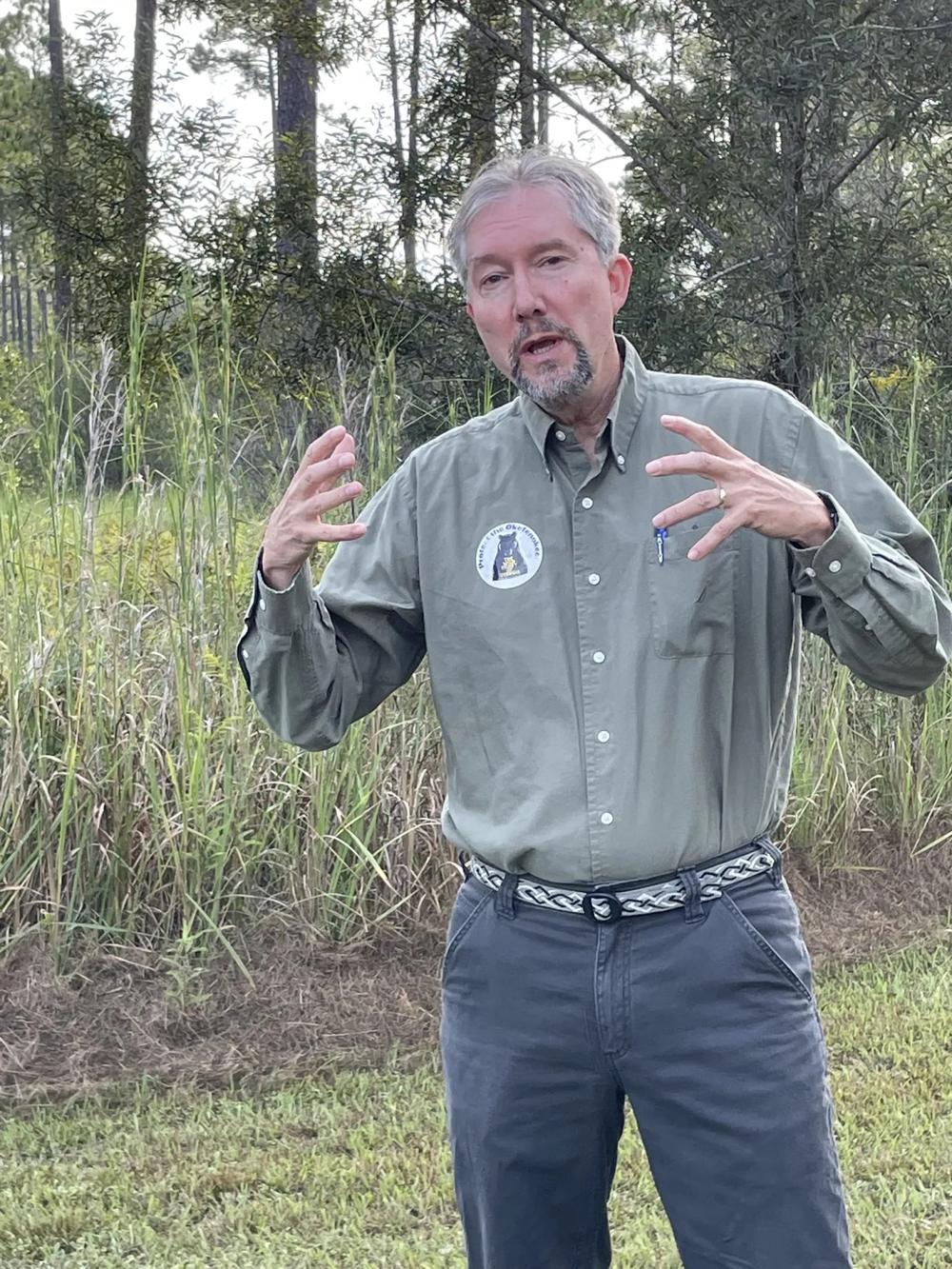 Rhett Jackson outside the Suwanee River Eco-Lodge. Credit: Mary Landers/The Current