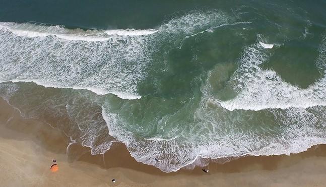 Aerial view of rip currents