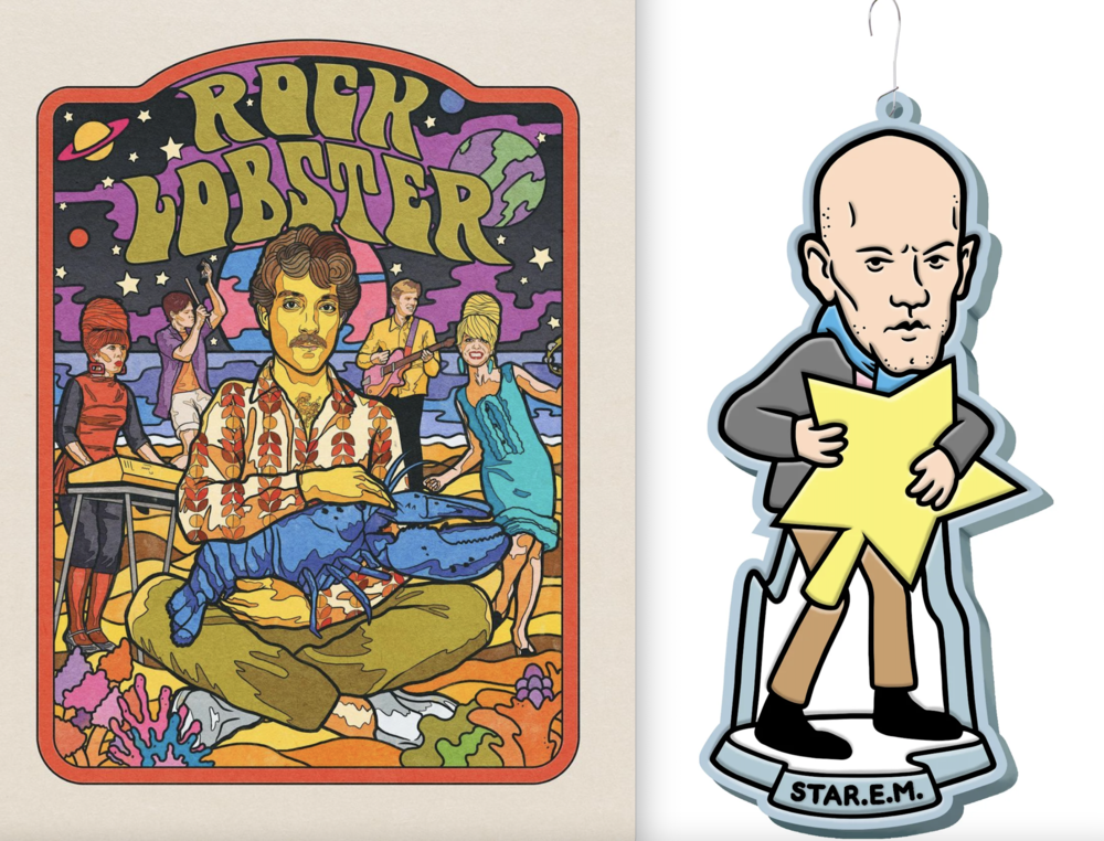 Georgia band The B-52's and R.E.M.'s Michael Stipe are part of Lineham's collection of posters and ornaments at his Dragon Co
