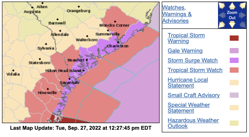 National Weather Service storm map