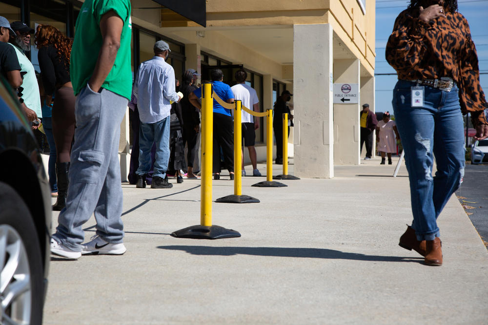 Voters in Bibb County take advantage of Sunday voting on Oct. 23, 2022 in Macon, Georgia, ahead of the November midterm election.