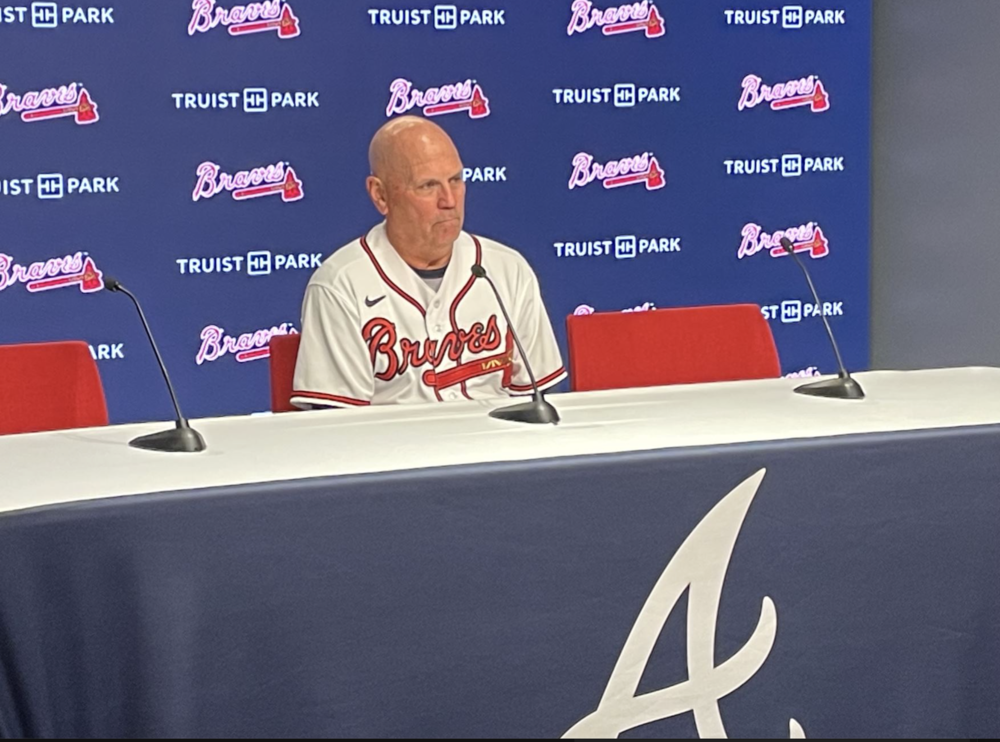 Atlanta Braves manager Brian Snitker after a home game with the New York Mets on Oct.2, 2022 in Atlanta